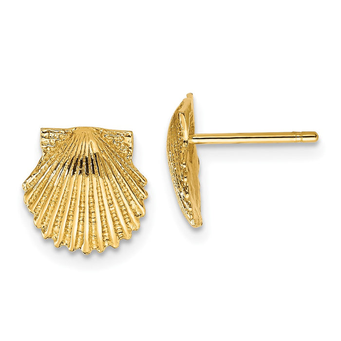 Shop 14K Gold Scallop Shell Stud Earrings - Stylish & Affordable Luxury-1
