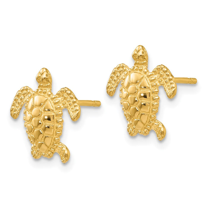 Shop Exclusive 14K Gold Sea Turtle Stud Earrings - Stylish & Affordable Elegance-2