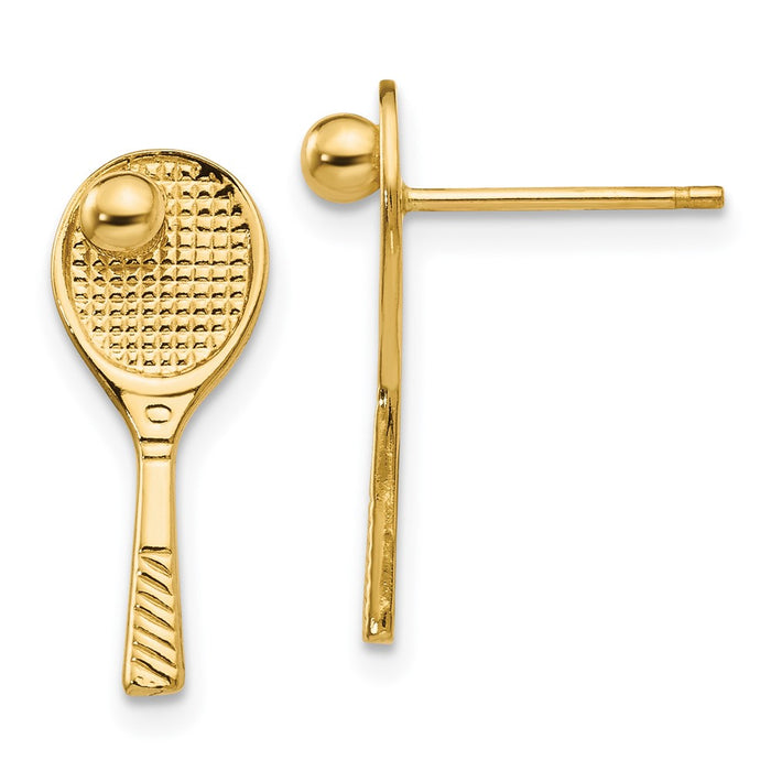 Shop Stylish 14K Gold Tennis Racquet & Ball Post Earrings - Affordable Luxury-1