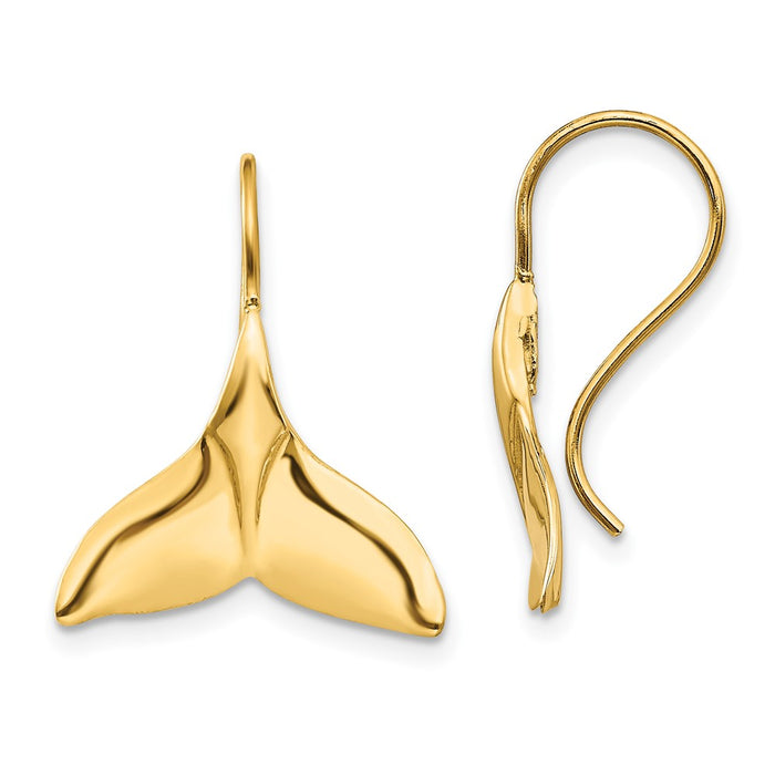 Shop Stylish 14K Gold Whale Tail Wire Earrings | High-Quality Design-1
