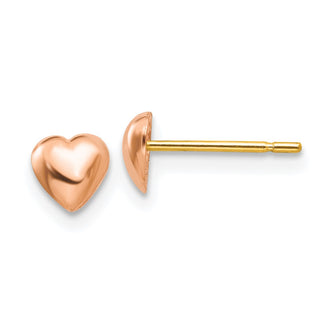 Buy Stylish 14K Rose Gold Polished Heart Stud Earrings - 0.85mm, Luxury Look
