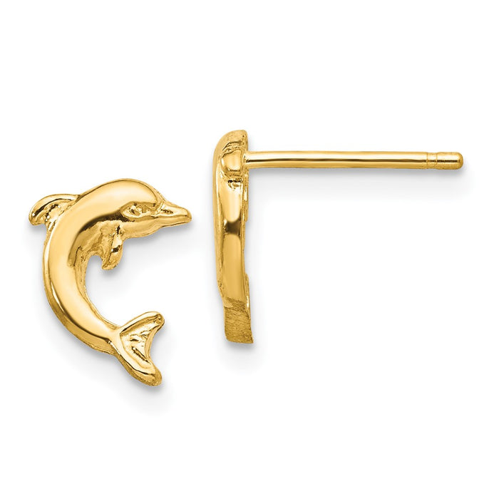 Shop Exclusive 14K Gold Dolphin Stud Earrings | Stylish & Affordable Luxury-1