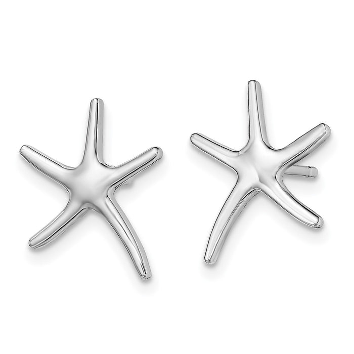 Shop Stylish 14K White Gold Polished Mini Starfish Earrings - Luxury Accessory-2