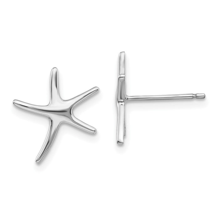 Shop Stylish 14K White Gold Polished Mini Starfish Earrings - Luxury Accessory-1