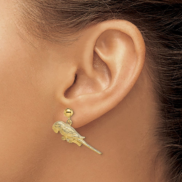 Buy Exclusive 14K Gold 3D Parrot Dangle Earrings | Stylish & Affordable Design-3