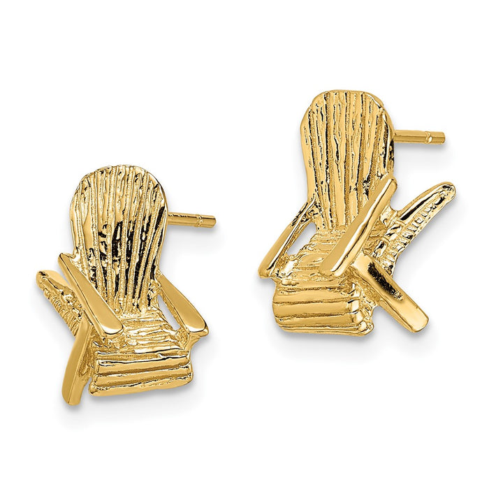 Shop Exclusive 14K Gold 2-D Beach Chair Post Earrings - Stylish & Affordable!-2