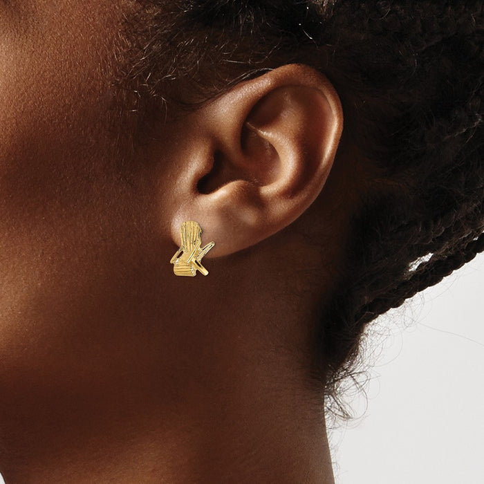 Shop Exclusive 14K Gold 2-D Beach Chair Post Earrings - Stylish & Affordable!-3