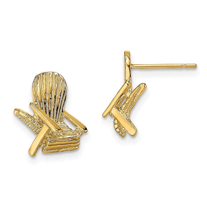 Shop Exclusive 14K Gold 2-D Beach Chair Post Earrings - Stylish & Affordable!-1