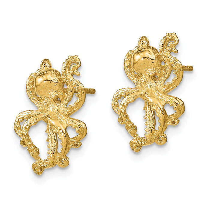 Order Stylish 14K Polished Octopus Post Earrings - 2D Design & Affordable Price-2