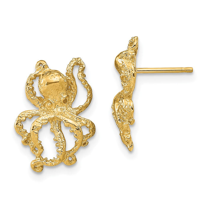 Order Stylish 14K Polished Octopus Post Earrings - 2D Design & Affordable Price-1