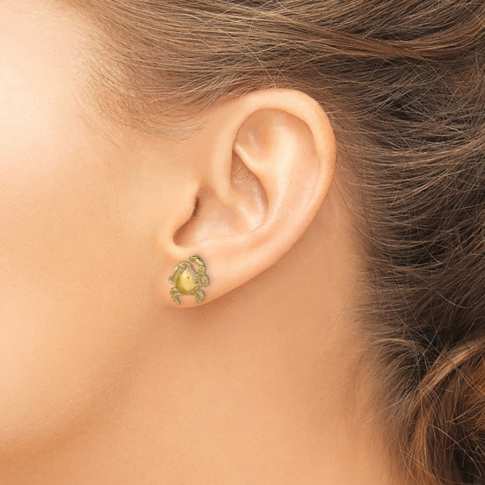 Buy Stylish 14K Gold Polished Crab Post Earrings - 2D Design, Affordable Price-3