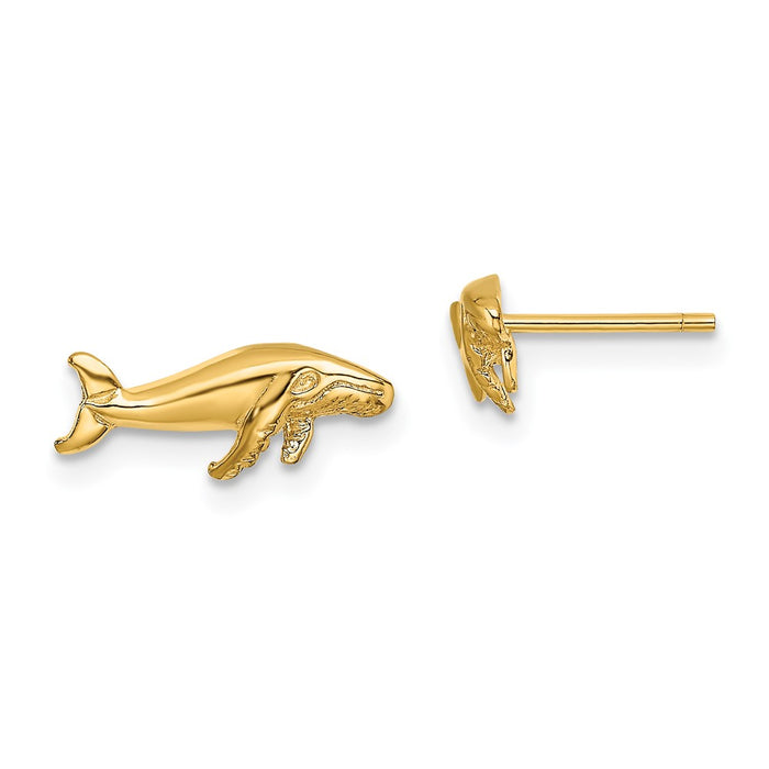 Shop 14K Gold Whale Stud Earrings - Stylish & High-Quality Design-1