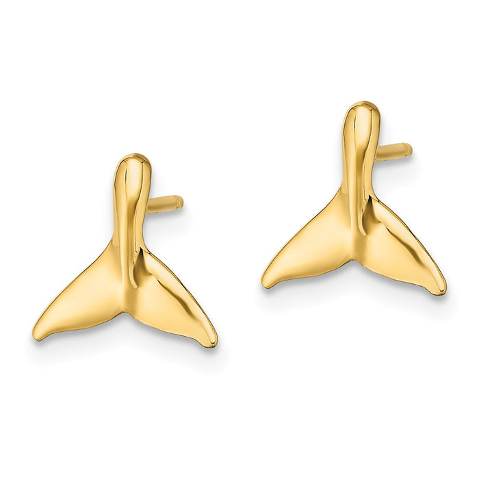 Exclusive 14K Gold Mini Whale Tail Stud Earrings - Stylish & Affordable Jewelry-2