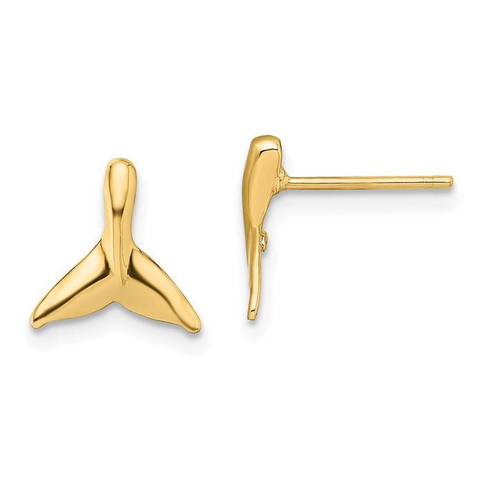 Exclusive 14K Gold Mini Whale Tail Stud Earrings - Stylish & Affordable Jewelry-1