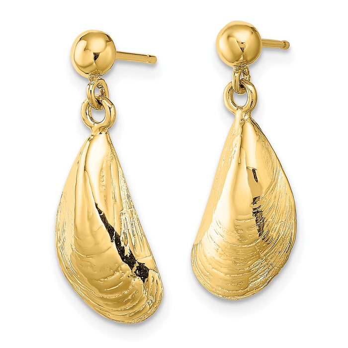 Shop Stylish 14K Gold Mussel Shell Drop Earrings - Exclusive Design, Affordable Luxury-2
