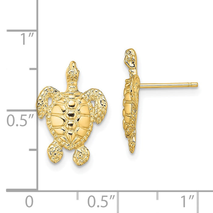 Exclusive 14K Gold Sea Turtle Stud Earrings - Stylish & Affordable Choice!-4