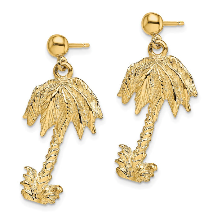 Order Stylish 14K Gold Palm Tree Dangle Earrings - Affordable Luxury Accessory-2