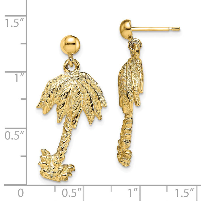 Order Stylish 14K Gold Palm Tree Dangle Earrings - Affordable Luxury Accessory-4