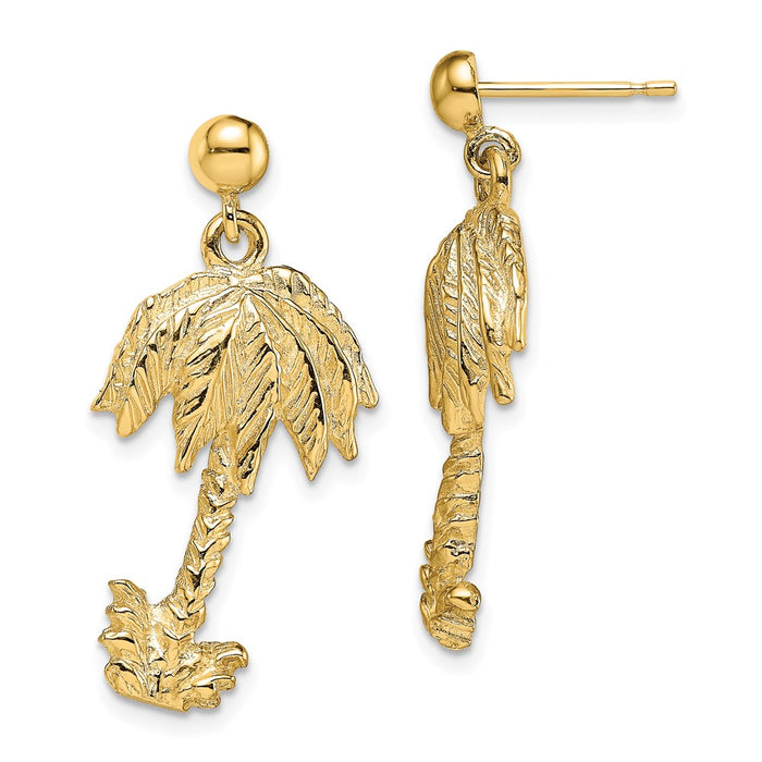 Order Stylish 14K Gold Palm Tree Dangle Earrings - Affordable Luxury Accessory-1