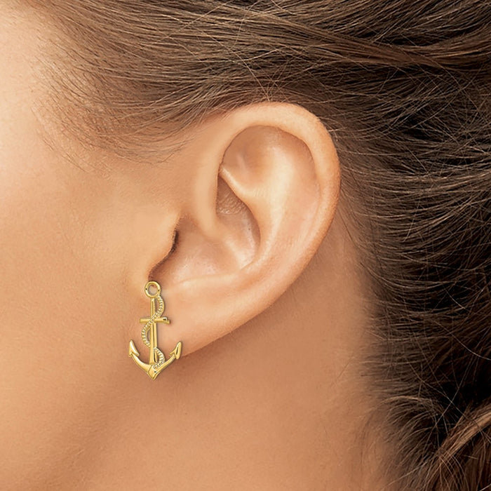 Buy Exclusive 14K Polished Anchor Earrings - Stylish Design & Affordable Luxury-3