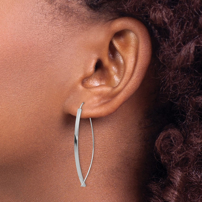 Buy Exclusive 14K White Gold 1.75mm Square Tube Threader Earrings - Stylish Value!-3