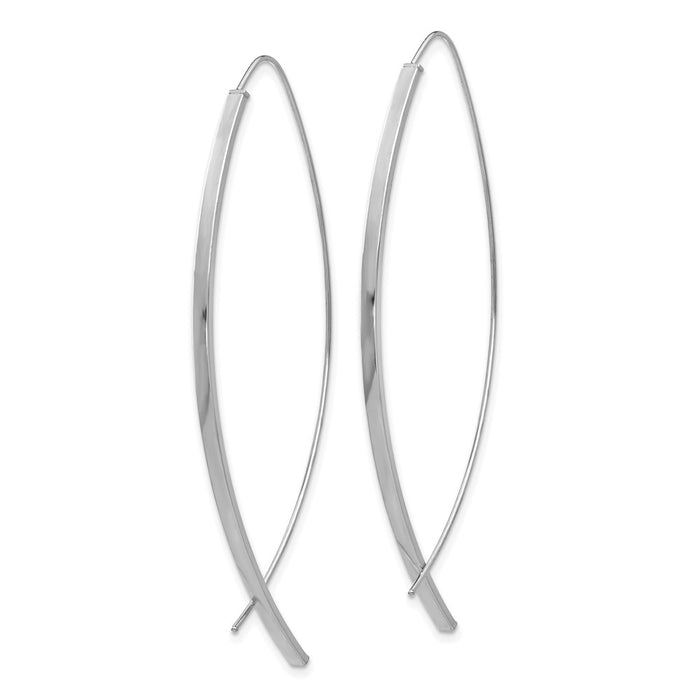High-quality 14K White Gold 1.75mm Threader Earrings - Stylish & Affordable-2