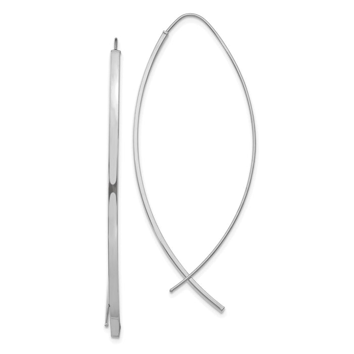 High-quality 14K White Gold 1.75mm Threader Earrings - Stylish & Affordable-1