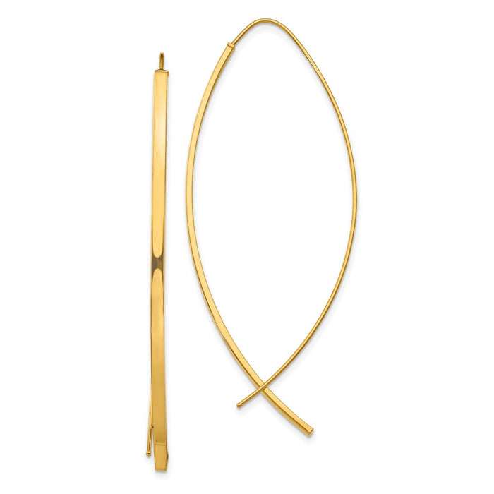 Shop Stylish 14K Gold Threader Earrings | 1.75mm Square Tube Design-1