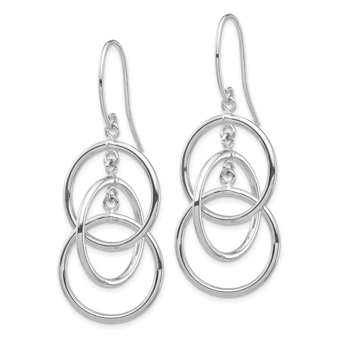 Buy Stylish 14K White Gold Polished Circle Drop Earrings - Affordable Luxury!-2