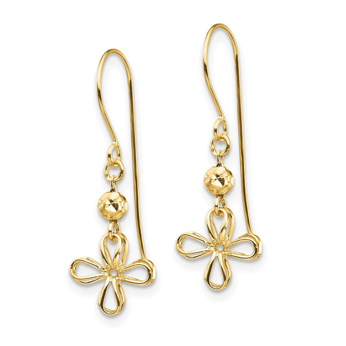 Shop Stylish 14K Gold Open Clover Drop Earrings - 0.85mm Luxury Design-2