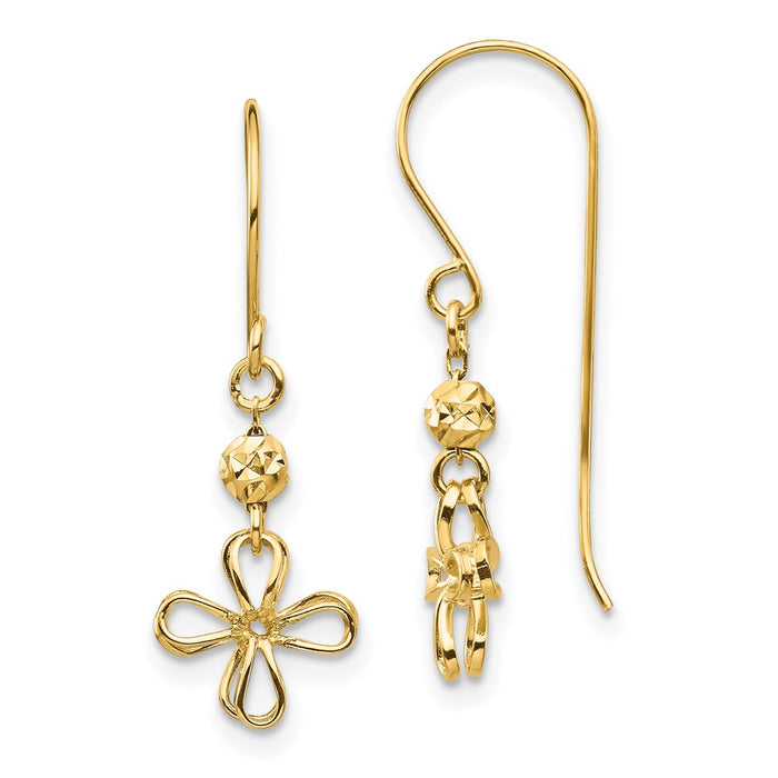 Shop Stylish 14K Gold Open Clover Drop Earrings - 0.85mm Luxury Design-1