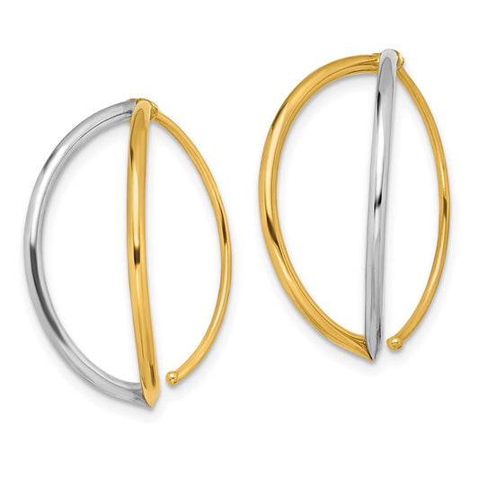 High-Quality 14K Gold Rhodium-Plated Dangle Threader Earrings - Stylish Value!