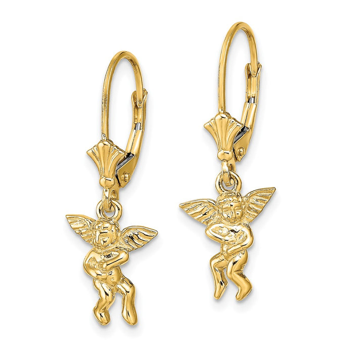 Buy Stylish 14K Gold Angel Wing Leverback Earrings - Exclusive Design Offer-2