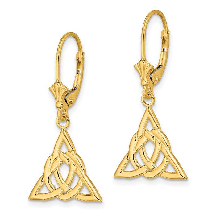 Buy 14K Gold Small Celtic Trinity Knot Earrings - Stylish & Affordable Luxury-2