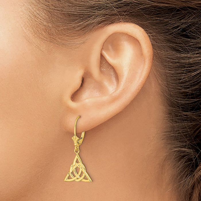 Buy 14K Gold Small Celtic Trinity Knot Earrings - Stylish & Affordable Luxury-3