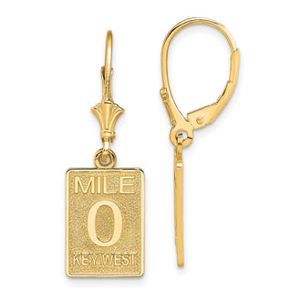 Exclusive 14K Gold Mile Marker 0 Leverback Earrings - Stylish & Affordable!