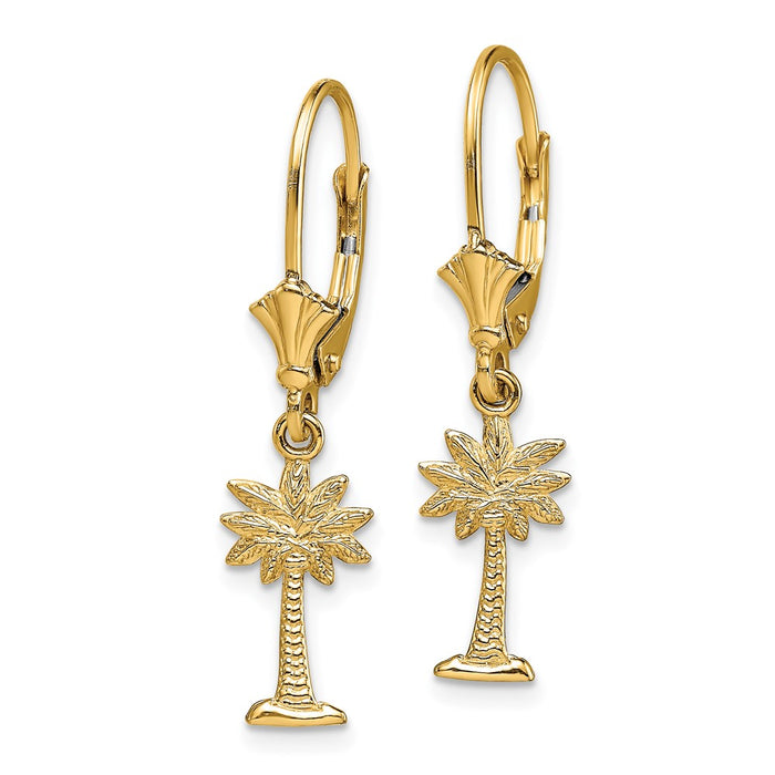 Shop Stylish 14K Gold Mini Palmetto Palm Tree Earrings - Affordable Luxury Design-2