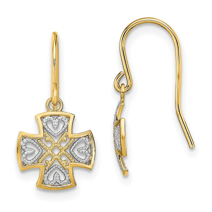 Buy Stylish 14K Gold Dangle Earrings, Rhodium Plated - Elegant & Affordable!-1