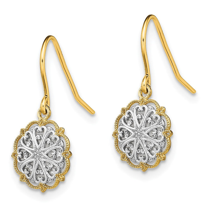 Buy Stylish 14K Gold & Rhodium Plated Dangle Earrings - Elegant Design, Affordable Price-2