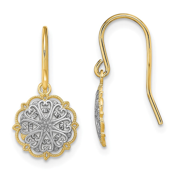 Buy Stylish 14K Gold & Rhodium Plated Dangle Earrings - Elegant Design, Affordable Price-1