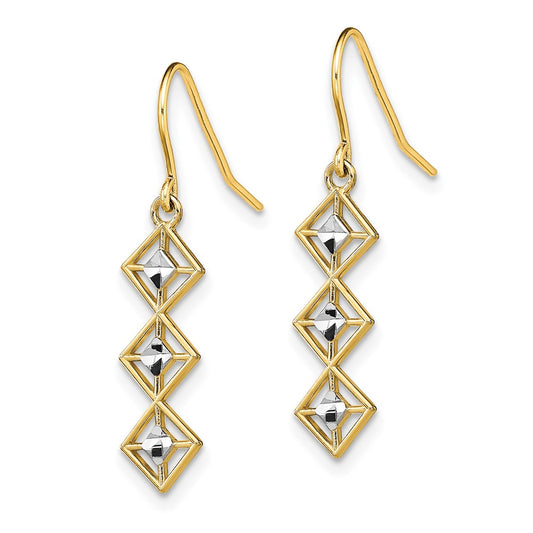 Shop Stylish 14K White Gold Rhodium-Plated Dangle Earrings with Diamonds
