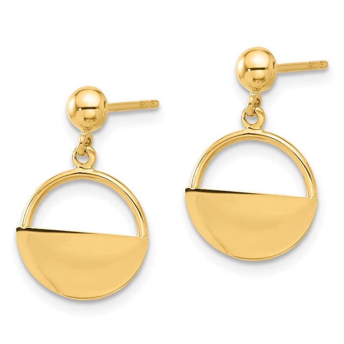 Buy Stylish 14K Polished Modern Dangle Post Earrings - Affordable Luxury-2