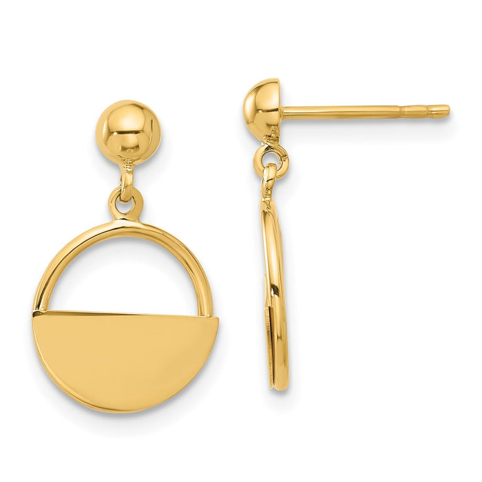 Buy Stylish 14K Polished Modern Dangle Post Earrings - Affordable Luxury-1