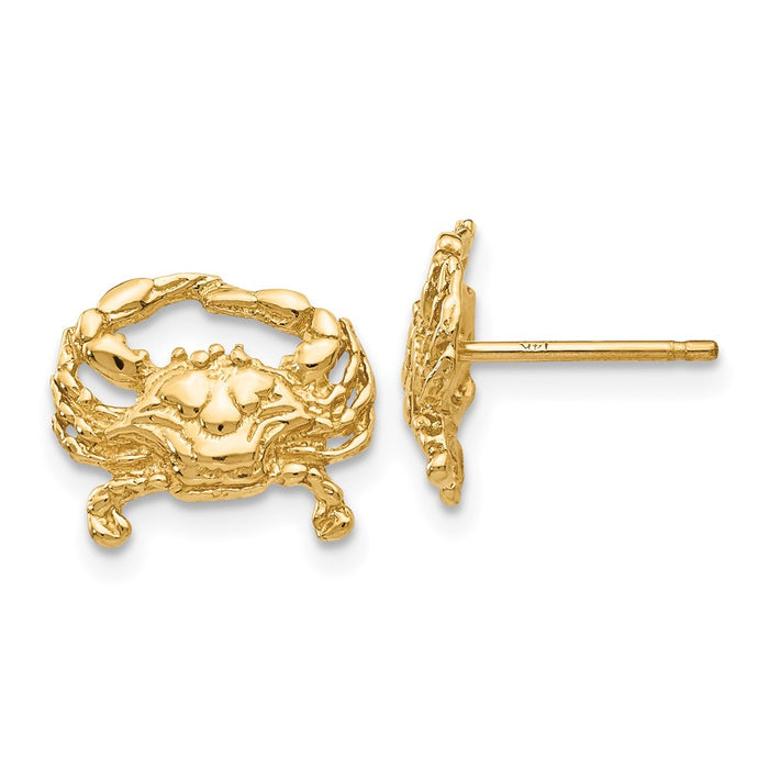 Shop Stylish 14K Gold Crab Stud Earrings - Exclusive Design, Affordable Luxury-1