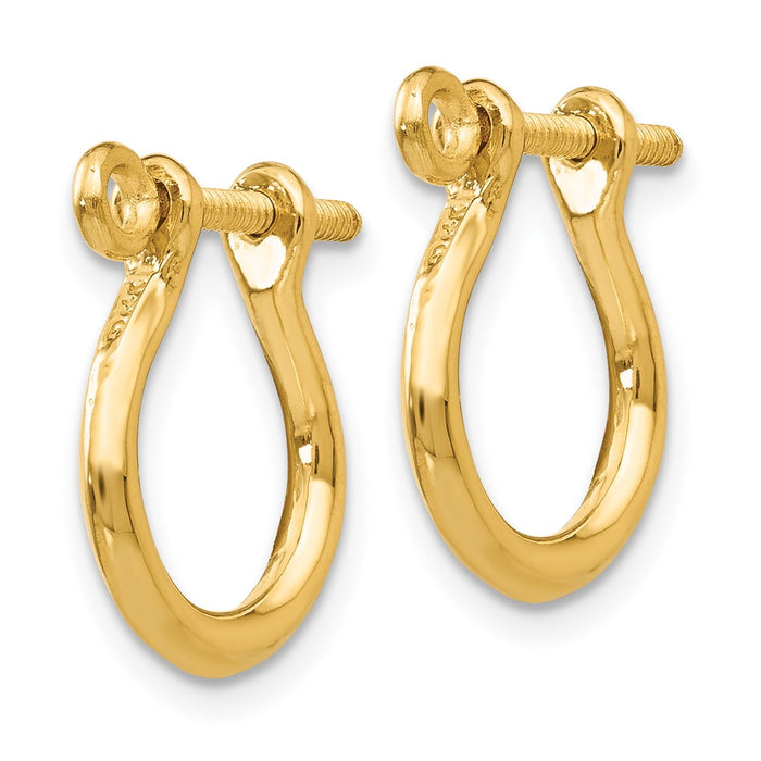 Exclusive 14K Gold 3D Shackle Link Screw Back Earrings - Stylish & Affordable!-2