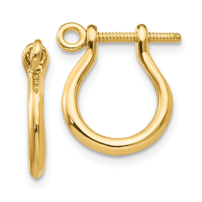 Exclusive 14K Gold 3D Shackle Link Screw Back Earrings - Stylish & Affordable!-1
