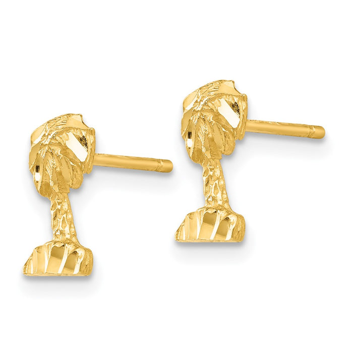 Buy Stylish 14K Gold Diamond-Cut Palm Tree Earrings - Luxury Design-2