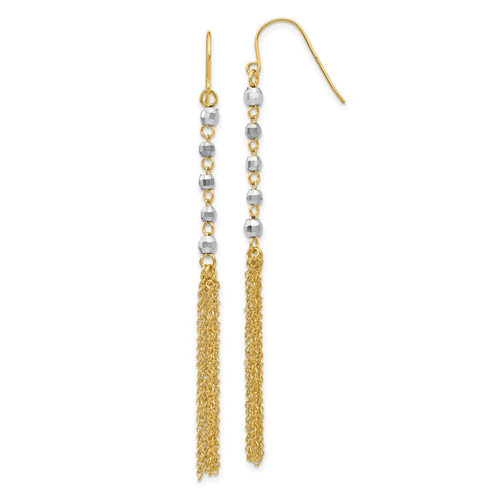 Shop Stylish 14K Two-Tone Beaded Tassel Earrings - Luxury Look, Affordable Price-1