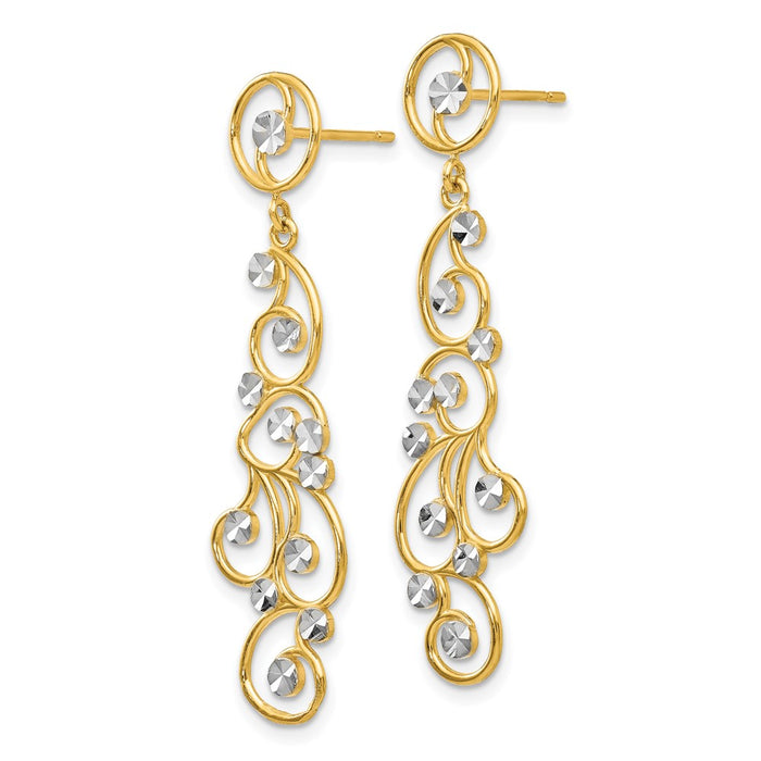 Exclusive 14K Gold Filigree Dangle Earrings - Stylish, Lightweight Design-2
