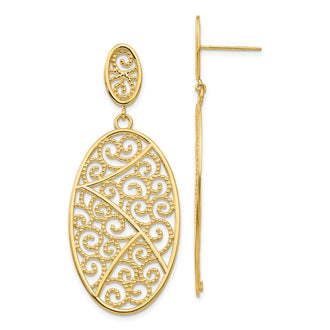 High-Quality 14K Gold Oval Drop Earrings - Stylish & Affordable Elegance